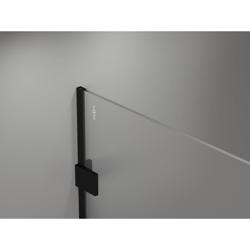 Mexen Lunar Paroi de douche Walk-in droite 160 x 200 cm, transparent 8 mm, noir - 830-160-000-70-00-P