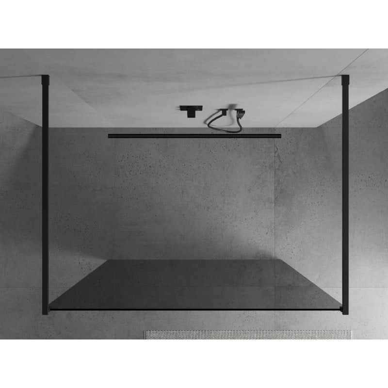 Mexen Kioto paroi de douche autoportante 120 x 200 cm, graphite 8 mm, noir - 800-120-002-70-40