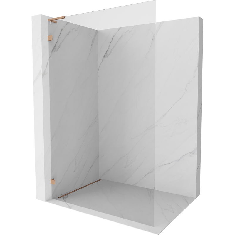 Mexen Lunar L paroi de douche Walk-in gauche 60 x 200 cm, transparent 8 mm, cuivre brossé - 830L-060-000-65-00-L