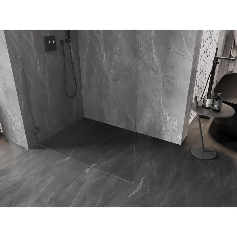 Mexen Lunar L paroi de douche Walk-in gauche 80 x 200 cm, transparent 8 mm, gris fusil brossé - 830L-080-000-66-00-L