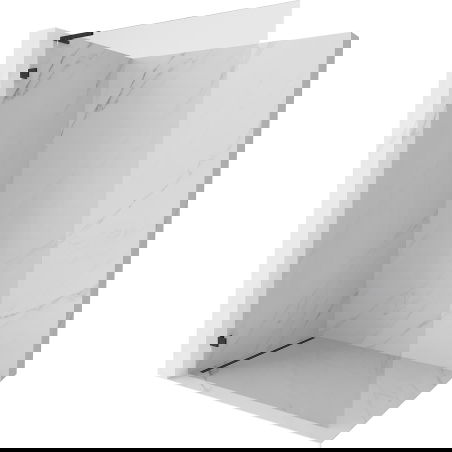 Mexen Lunar L paroi de douche Walk-in gauche 70 x 200 cm, transparent 8 mm, noir - 830L-070-000-70-00-L