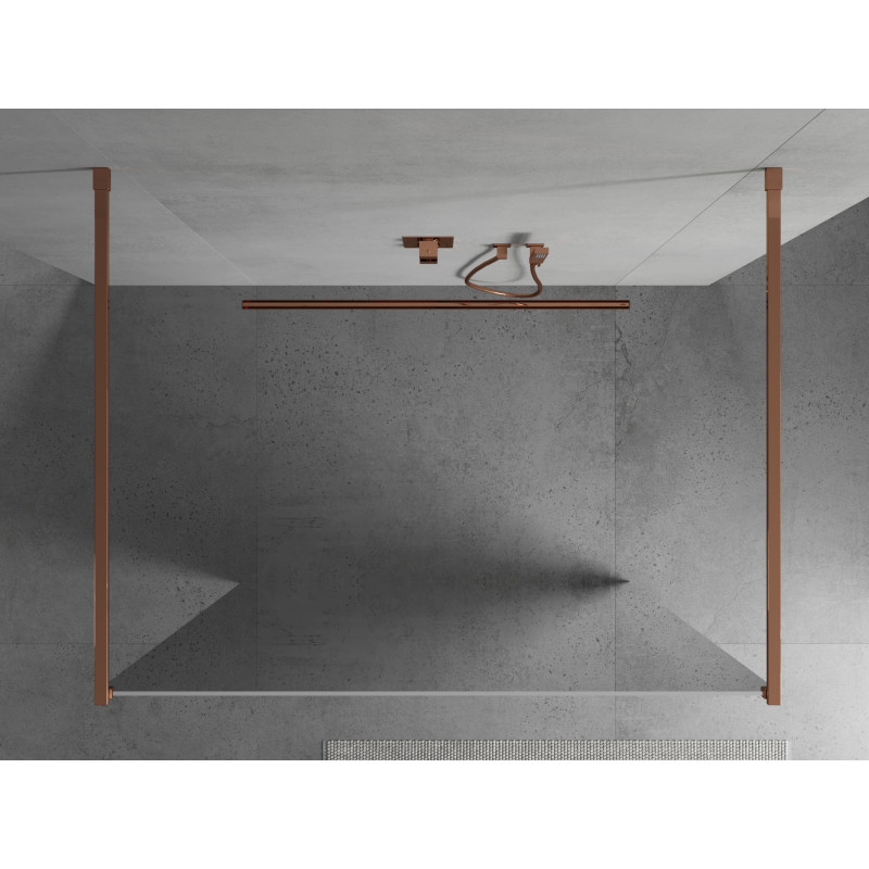 Mexen Kioto paroi de douche autoportante 110 x 200 cm, miroir 8 mm, or rose - 800-110-002-60-50