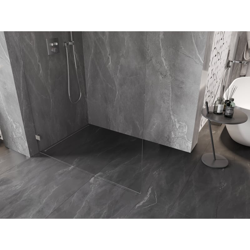 Mexen Lunar L paroi de douche Walk-in gauche 90 x 200 cm, transparent 8 mm, nickel brossé - 830L-090-000-97-00-L