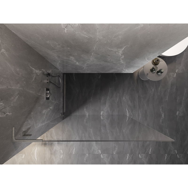 Mexen Lunar L paroi de douche Walk-in gauche 100 x 200 cm, transparent 8 mm, nickel brossé - 830L-100-000-97-00-L