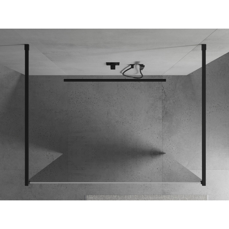 Mexen Kioto paroi de douche indépendante 110 x 200 cm, miroir 8 mm, noir - 800-110-002-70-50