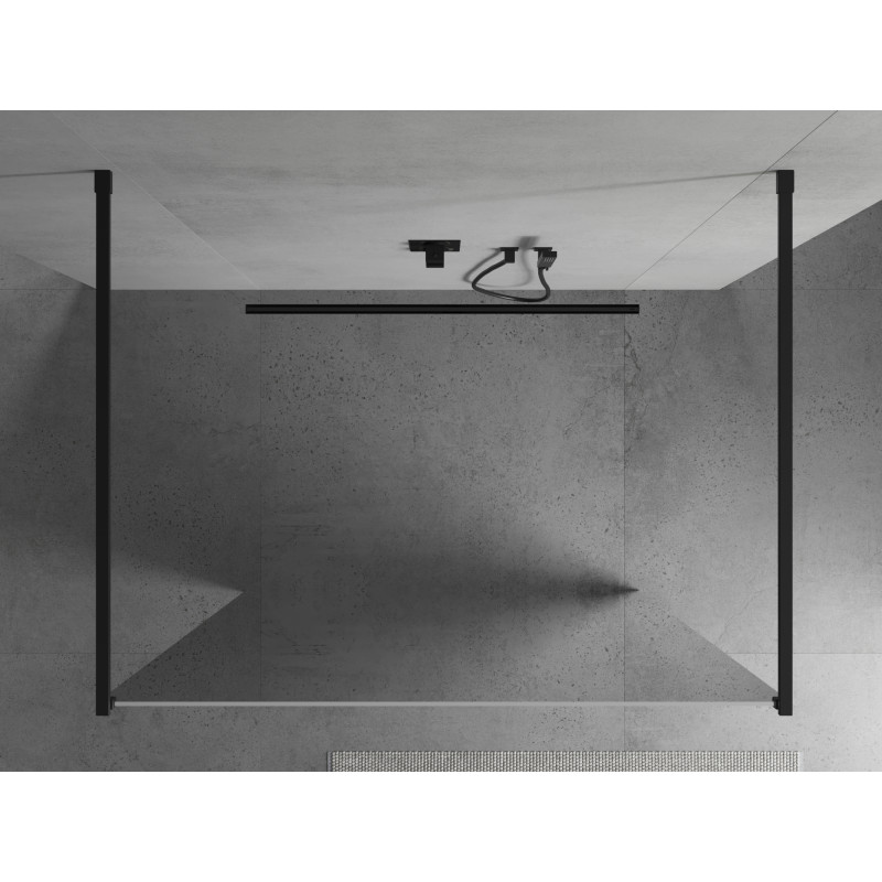 Mexen Kioto paroi de douche autoportante 120 x 200 cm, miroir 8 mm, noir - 800-120-002-70-50