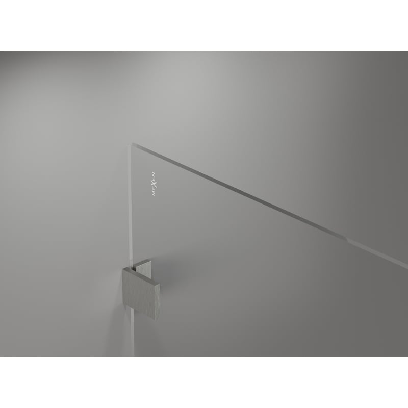 Mexen Lunar paroi de douche Walk-in droite 50 x 200 cm, transparent 8 mm, nickel brossé - 830-050-000-97-00-P
