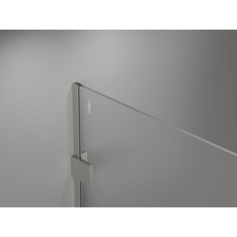 Mexen Lunar paroi de douche Walk-in droite 60 x 200 cm, transparent 8 mm, nickel brossé - 830-060-000-97-00-P