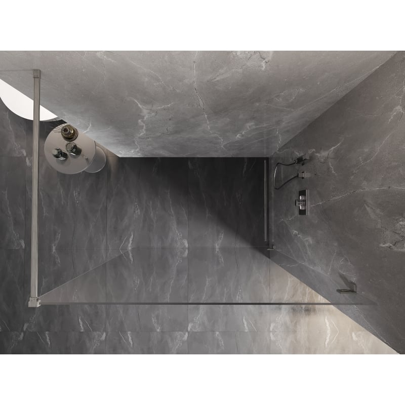 Mexen Lunar paroi de douche Walk-in droite 70 x 200 cm, transparent 8 mm, nickel brossé - 830-070-000-97-00-P