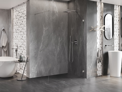 Paroi de douche Mexen Lunar Walk-in droite 100 x 200 cm, transparent 8 mm, nickel brossé - 830-100-000-97-00-P