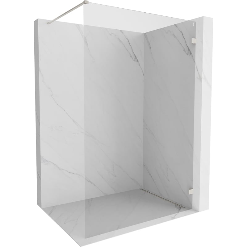 Mexen Lunar paroi de douche Walk-in droite 130 x 200 cm, transparent 8 mm, nickel brossé - 830-130-000-97-00-P