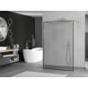 Mexen Kioto paroi de douche autoportante 140 x 200 cm, cadre noir 8 mm, chrome - 800-140-002-01-70