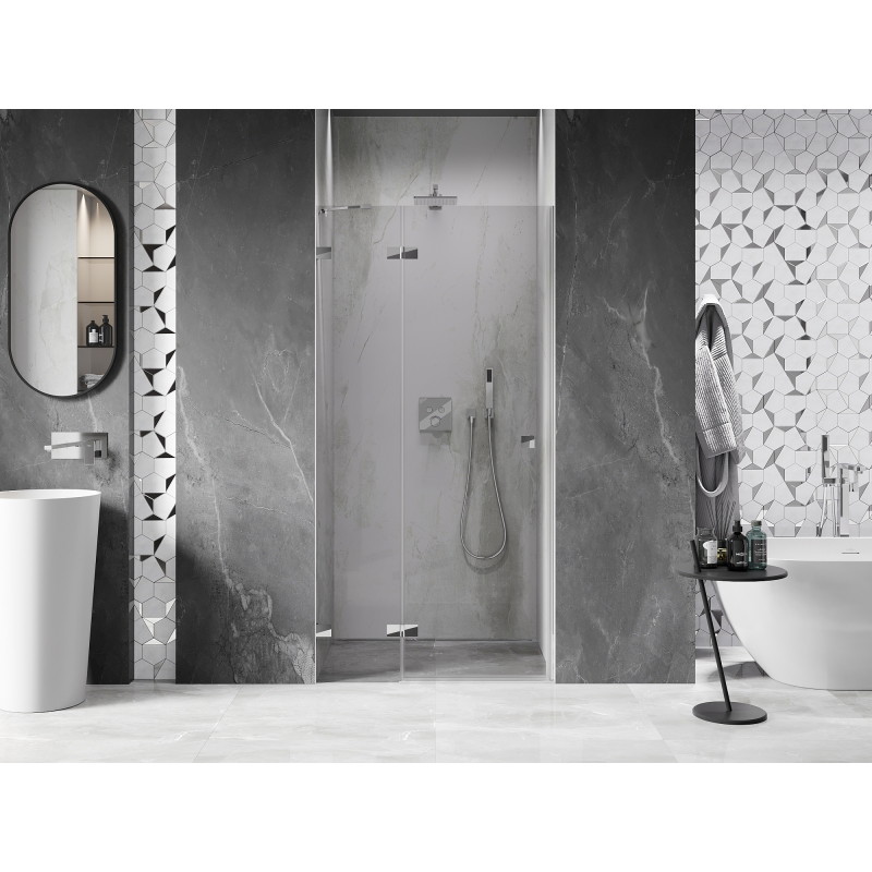 Mexen Lunar porte de douche pivotante gauche 75 cm, transparent, chrome - 834-075-000-01-00-L