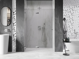 Mexen Lunar porte de douche pivotante gauche 135 cm, transparent, chromé - 834-135-000-01-00-L
