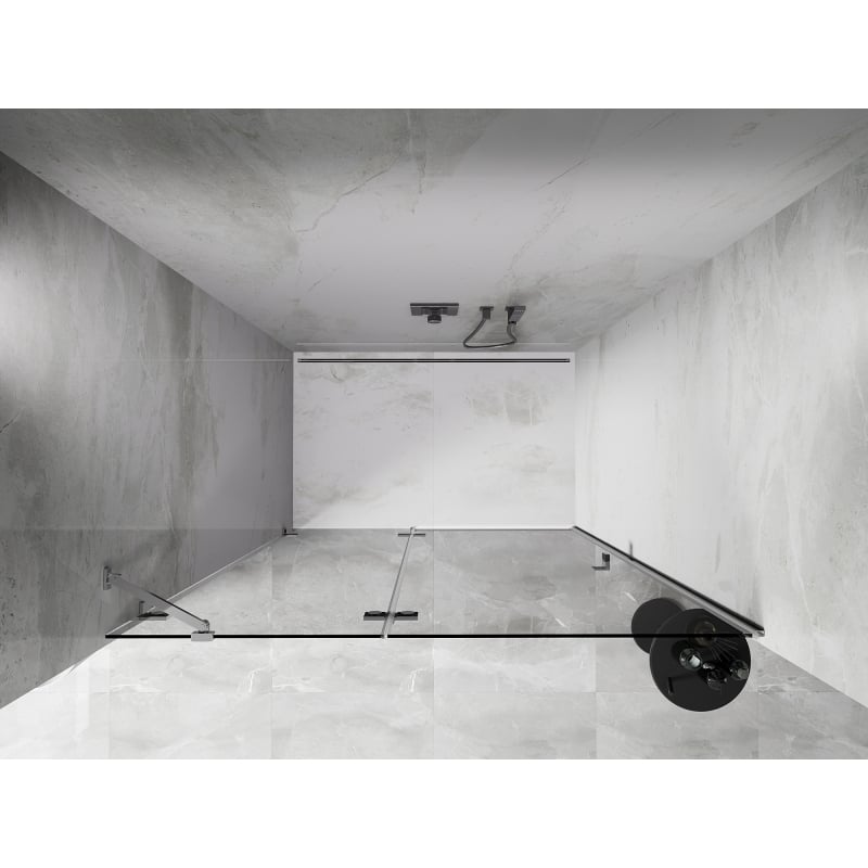 Mexen Lunar porte de douche pivotante gauche 135 cm, transparent, chrome - 834-135-000-01-00-L