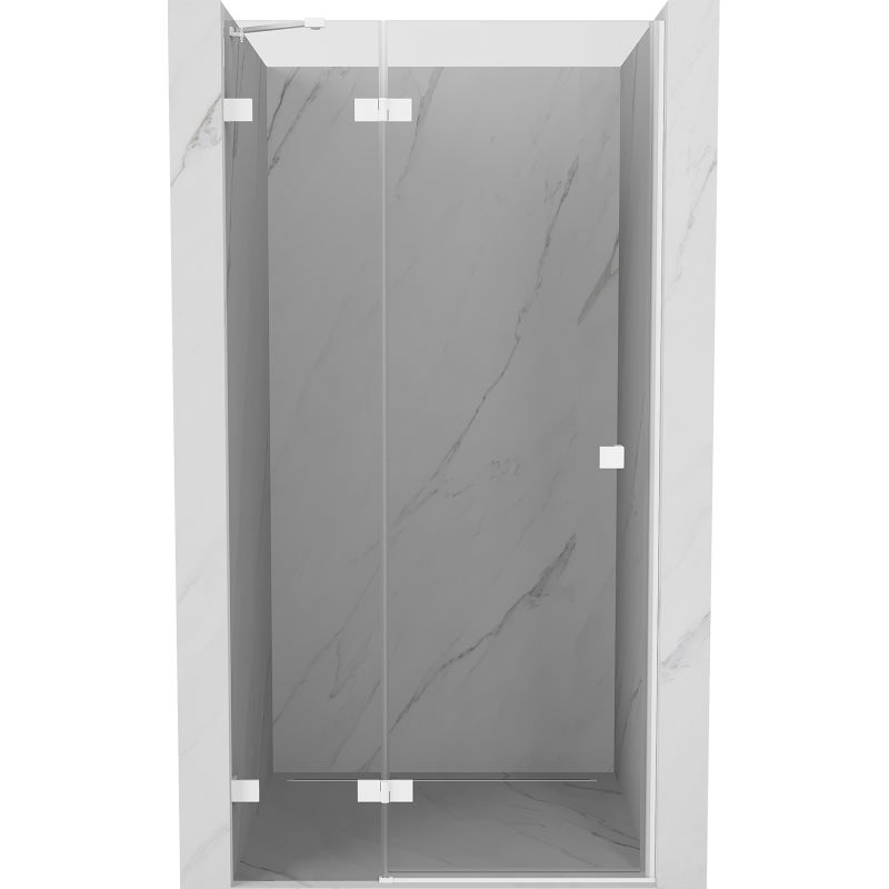 Mexen Lunar porte de douche pivotante gauche 90 cm, transparent, blanc - 834-090-000-20-00-L