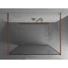Mexen Kioto paroi de douche autoportante 130 x 200 cm, cadre noir 8 mm, or rose - 800-130-002-60-70