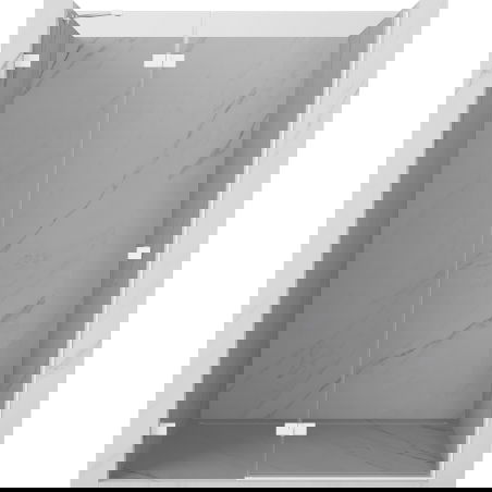 Mexen Lunar porte de douche battante gauche 130 cm, transparent, blanc - 834-130-000-20-00-L