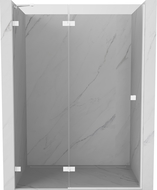 Mexen Lunar porte de douche battante gauche 135 cm, transparent, blanc - 834-135-000-20-00-L