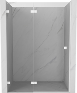 Mexen Lunar porte de douche pivotante gauche 135 cm, transparent, blanc - 834-135-000-20-00-L