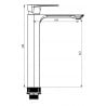 Mexen Alexa robinet de lavabo haut, Chrome - 71210-00
