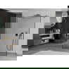 Mexen Kioto paroi de douche autoportante 140 x 200 cm, transparent/Design noir 8 mm, Noir - 800-140-002-70-70