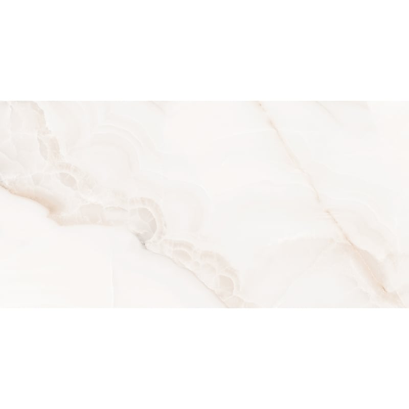 Mexen Onyx Grès blanc émaillé rect. G1, carreaux de sol et mur 120 x 60 cm, brillant - TL106-120-060-01