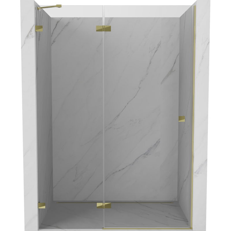 Mexen Lunar porte de douche pivotante gauche 135 cm, transparent, doré - 834-135-000-50-00-L