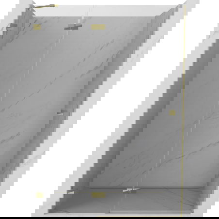 Mexen Lunar porte de douche pivotante gauche 140 cm, transparent, doré - 834-140-000-50-00-L