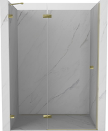 Mexen Lunar porte de douche pivotante gauche 140 cm, transparent, doré - 834-140-000-50-00-L