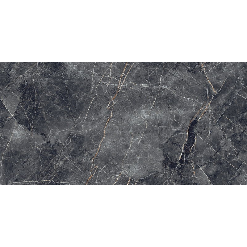 Mexen Eternity Nero grès émaillé rectifié G1, carreau sol-mur 120 x 60 cm, brillant - TL112-120-060-02