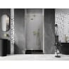 Mexen Lunar porte de douche battante gauche 75 cm, transparent, or brossé - 834-075-000-55-00-L