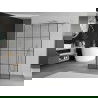 Mexen Kioto paroi de douche autoportante 140 x 200 cm, transparent/Design noir 8 mm, Chrome - 800-140-002-01-77