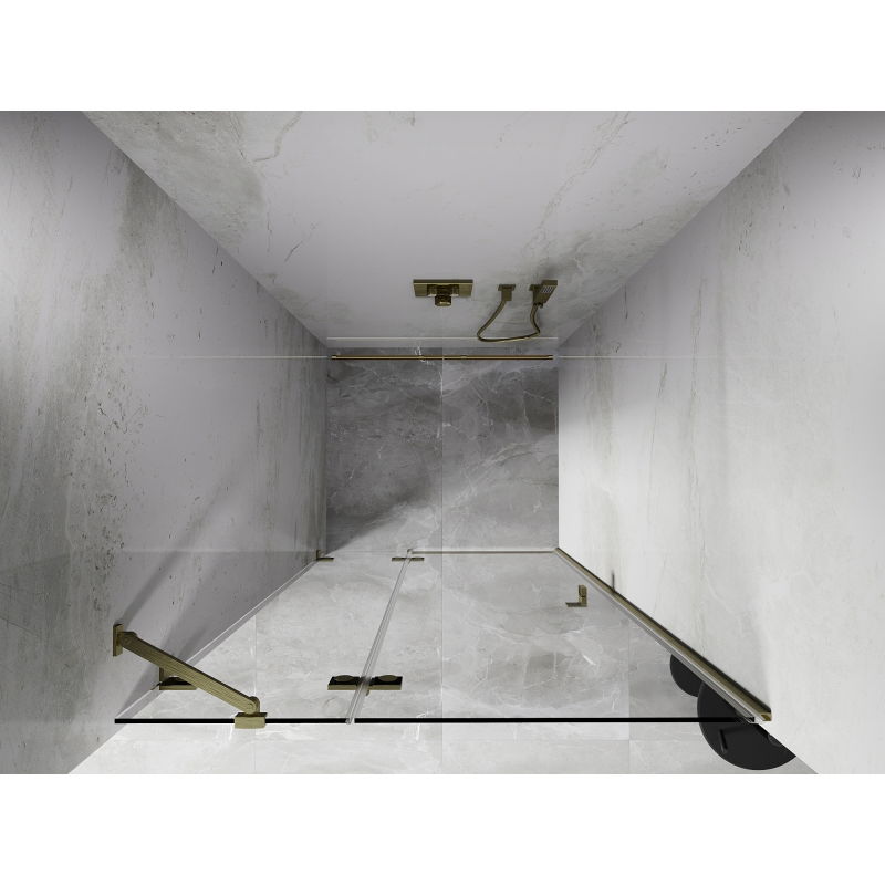 Mexen Lunar porte de douche pivotante gauche 100 cm, transparent, or brossé - 834-100-000-55-00-L