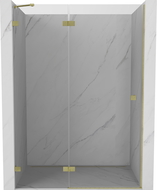 Mexen Lunar porte de douche pivotante gauche 135 cm, transparent, doré brossé - 834-135-000-55-00-L