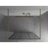 Mexen Kioto paroi de douche autoportante 120 x 200 cm, grille noire 8 mm, or - 800-120-002-50-77