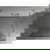 Mexen Kioto paroi de douche autoportante 120 x 200 cm, transparent/Design noir 8 mm, Or - 800-120-002-50-77