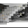 Mexen Kioto paroi de douche autoportante 130 x 200 cm, transparent/Design noir 8 mm, Or - 800-130-002-50-77