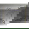 Mexen Kioto paroi de douche autoportante 130 x 200 cm, transparent/Design noir 8 mm, Or - 800-130-002-50-77