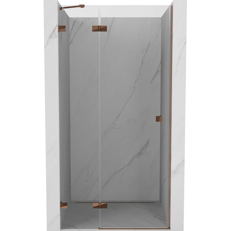 Mexen Lunar porte de douche pivotante gauche 95 cm, transparent, or rose - 834-095-000-60-00-L