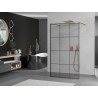 Mexen Kioto cloison de douche autoportante 100 x 200 cm, grille noire 8 mm, or rose - 800-100-002-60-77