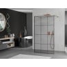 Mexen Kioto paroi de douche autoportante 100 x 200 cm, grille noire 8 mm, or rose - 800-100-002-60-77