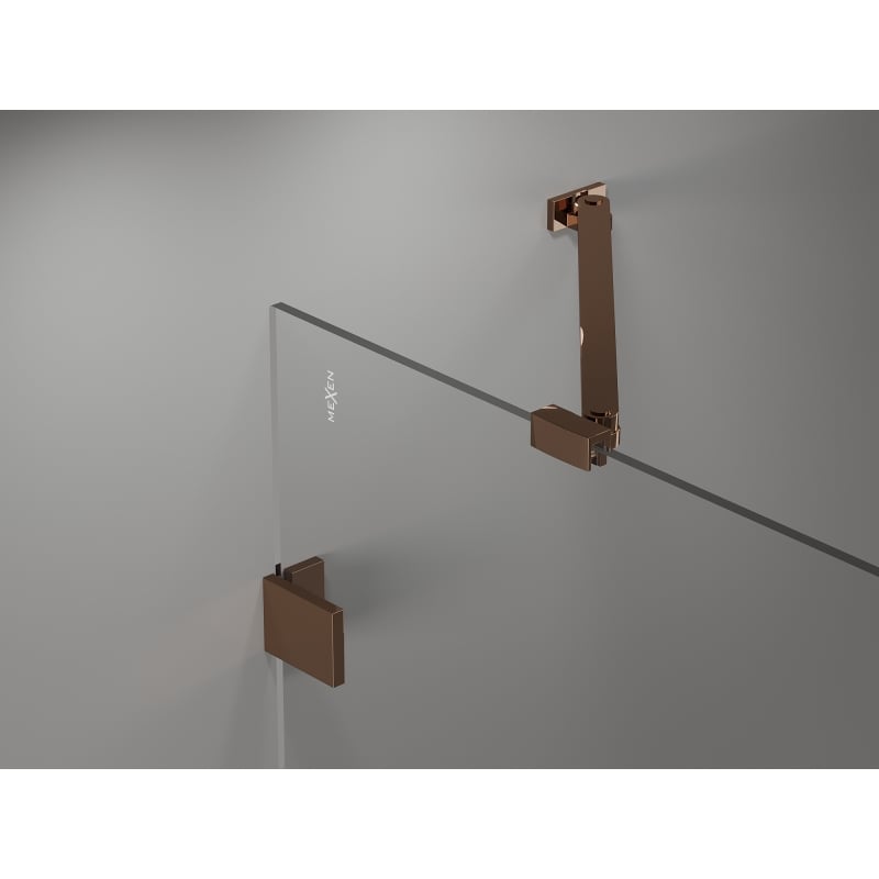 Mexen Lunar porte de douche pivotante gauche 125 cm, transparent, or rose - 834-125-000-60-00-L