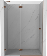 Mexen Lunar porte de douche battante gauche 135 cm, transparent, or rose - 834-135-000-60-00-L