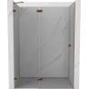Mexen Lunar porte de douche pivotante gauche 140 cm, transparent, or rose - 834-140-000-60-00-L