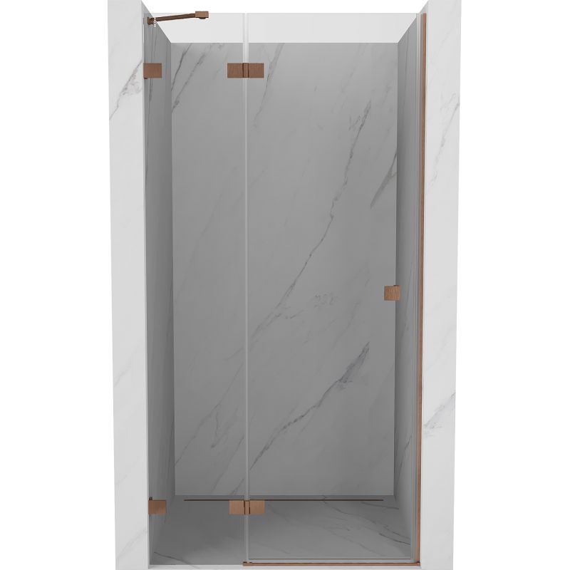Mexen Lunar porte de douche pivotante gauche 85 cm, transparent, cuivre brossé - 834-085-000-65-00-L