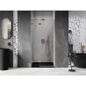 Mexen Lunar porte de douche pivotante gauche 85 cm, transparent, cuivre brossé - 834-085-000-65-00-L