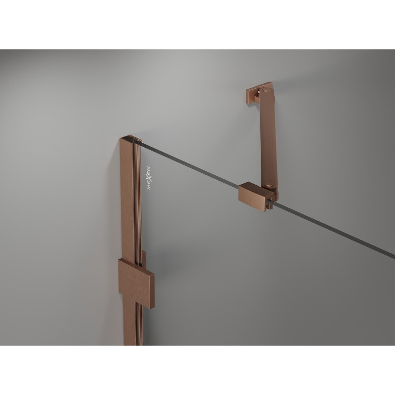 Mexen Lunar porte de douche pivotante gauche 85 cm, transparent, cuivre brossé - 834-085-000-65-00-L