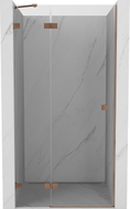 Mexen Lunar porte de douche pivotante gauche 115 cm, transparent, cuivre brossé - 834-115-000-65-00-L