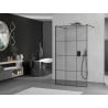 Mexen Kioto paroi de douche autoportante 100 x 200 cm, grille noire 8 mm, noire - 800-100-002-70-77